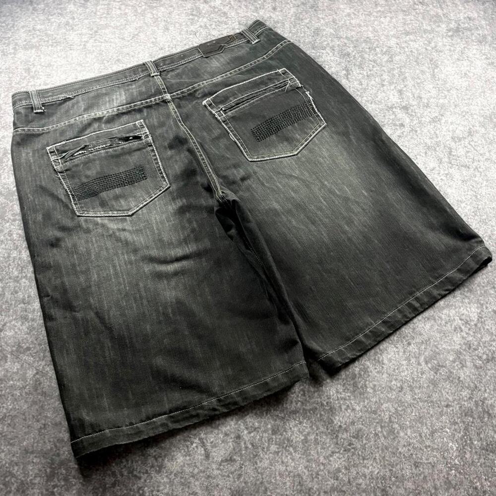 Vintage Jinzu Y2K Men’s Size 46 Black Baggy Denim Jorts Streetwear Hip Hop